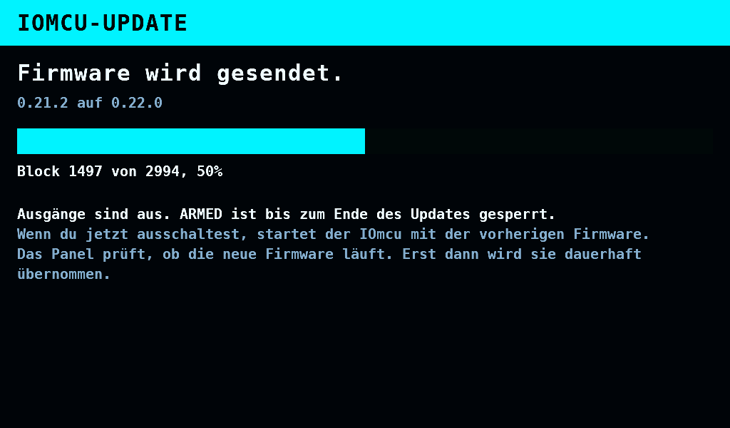 Firmware wird gesendet.