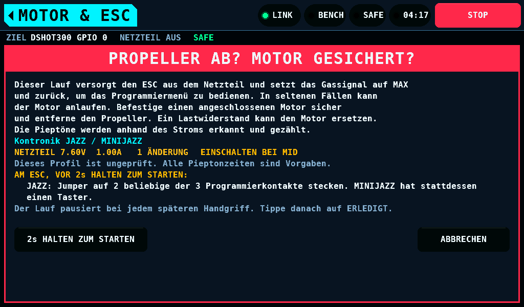 Die Warnung mit einem Handgriff vor dem Einschalten