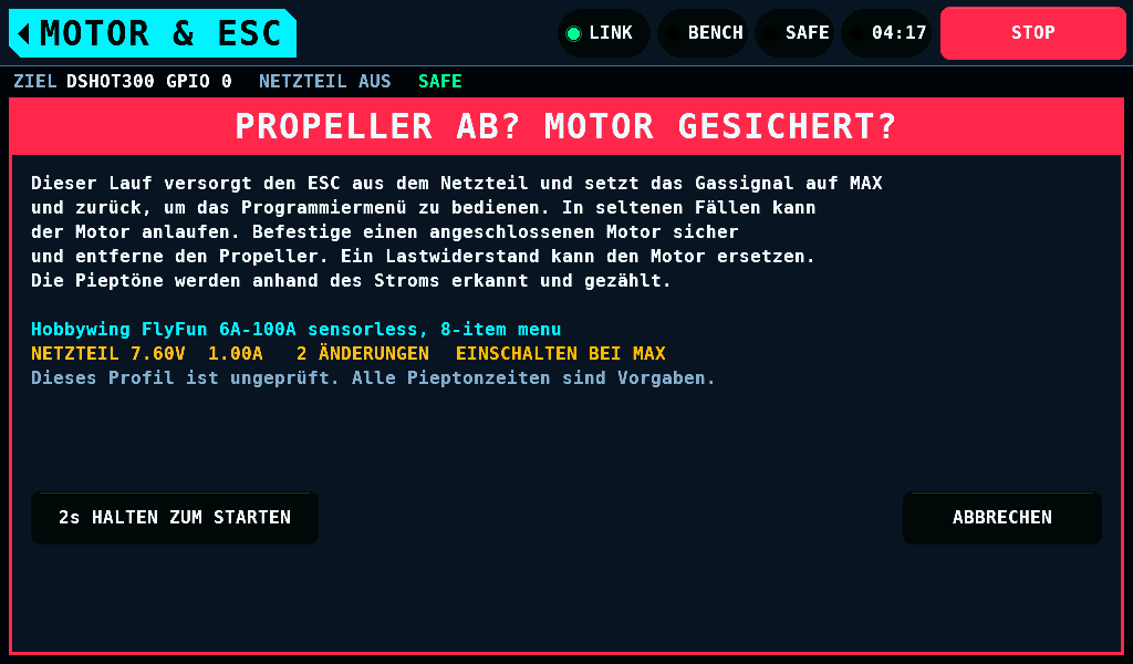PROPELLER AB? MOTOR GESICHERT?
