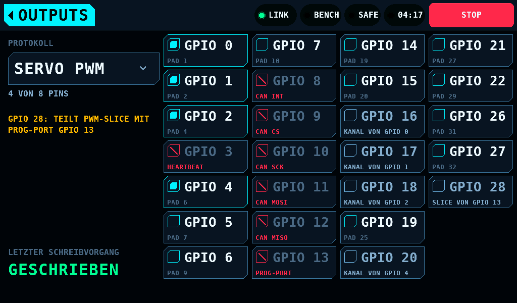 GPIO 13 vom Programmierport gehalten