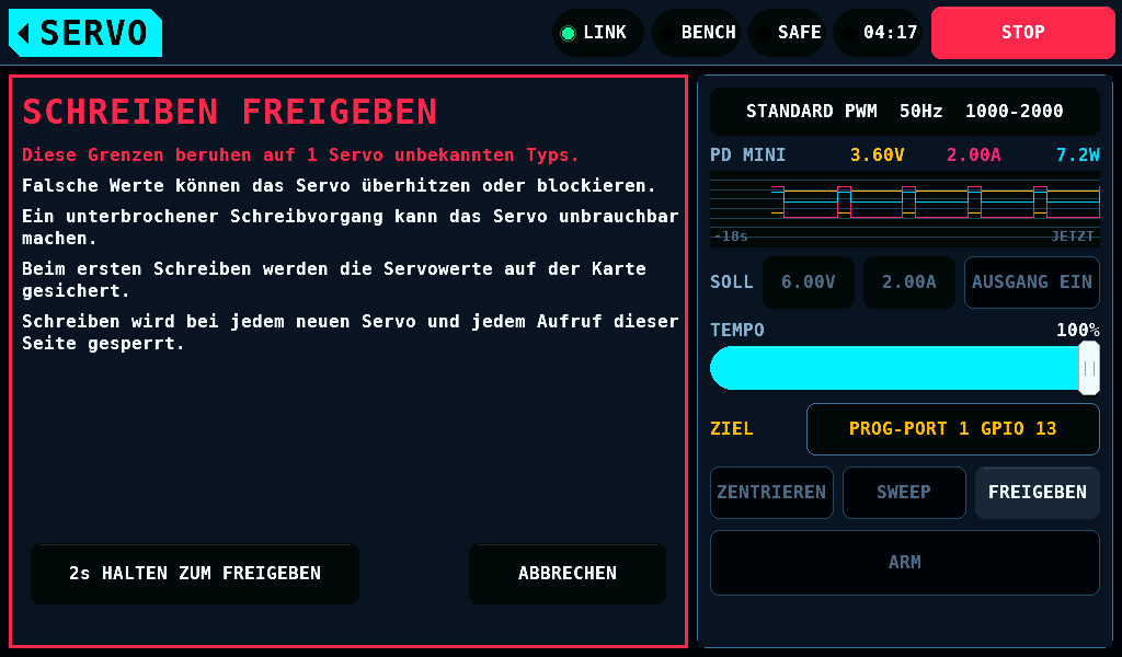Das Schreiben freigeben