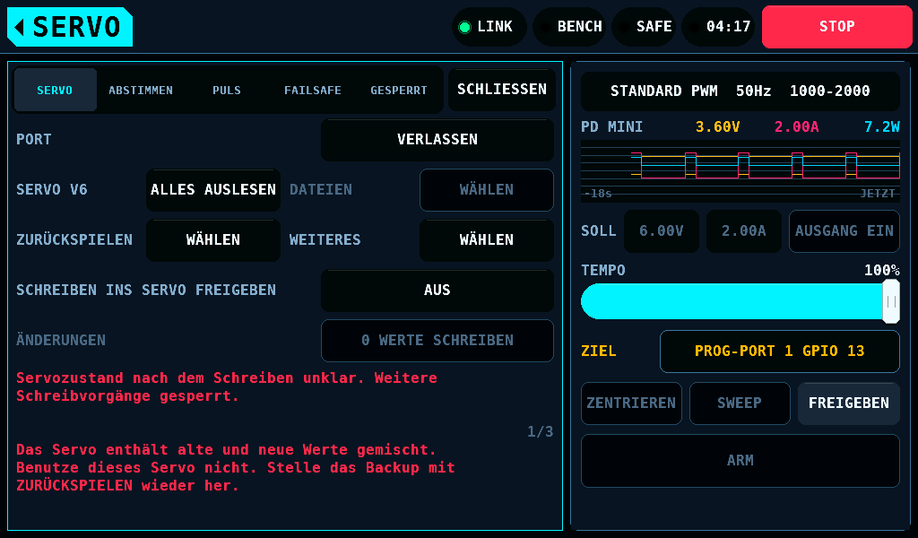 Das Servo hält eine Mischung alter und neuer Werte