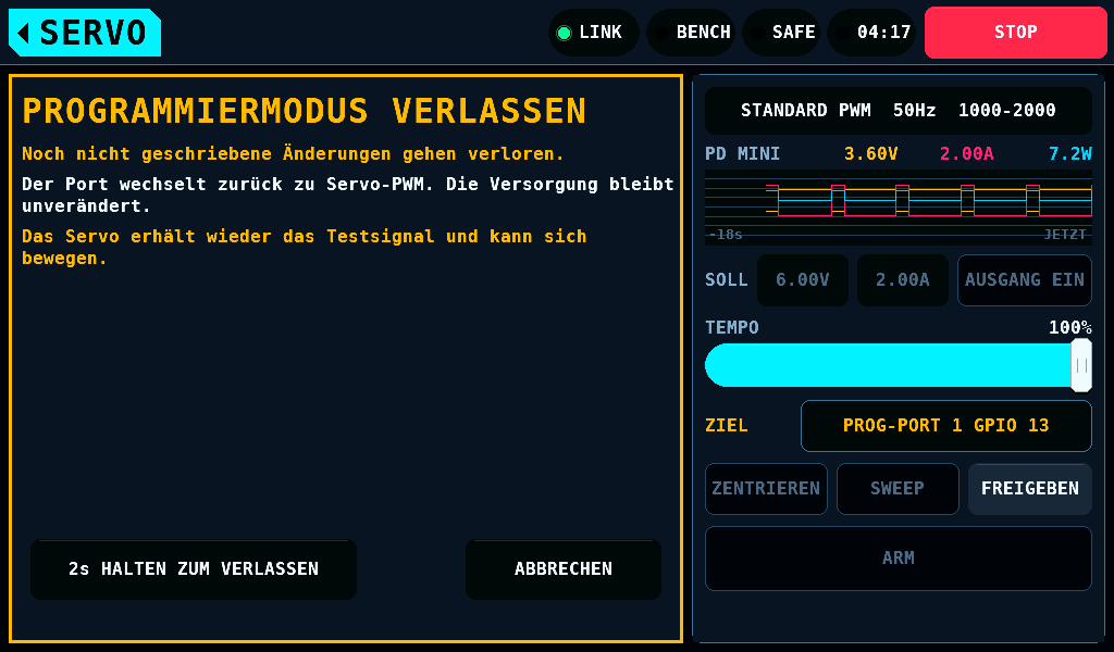 PROGRAMMIERMODUS VERLASSEN