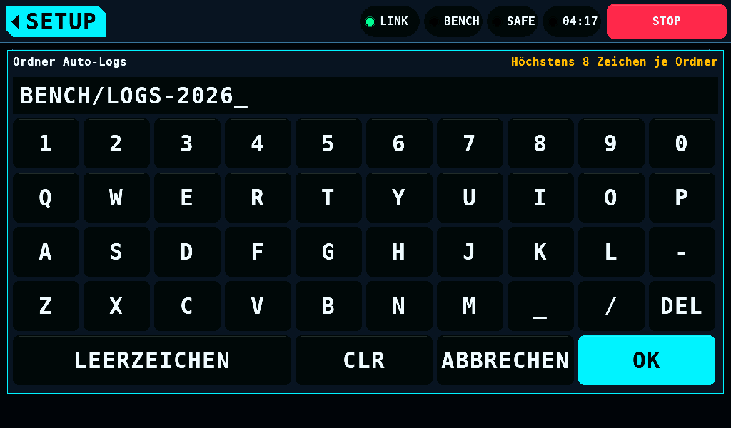 Die Ordner-Tastatur mit einem abgelehnten Ordner