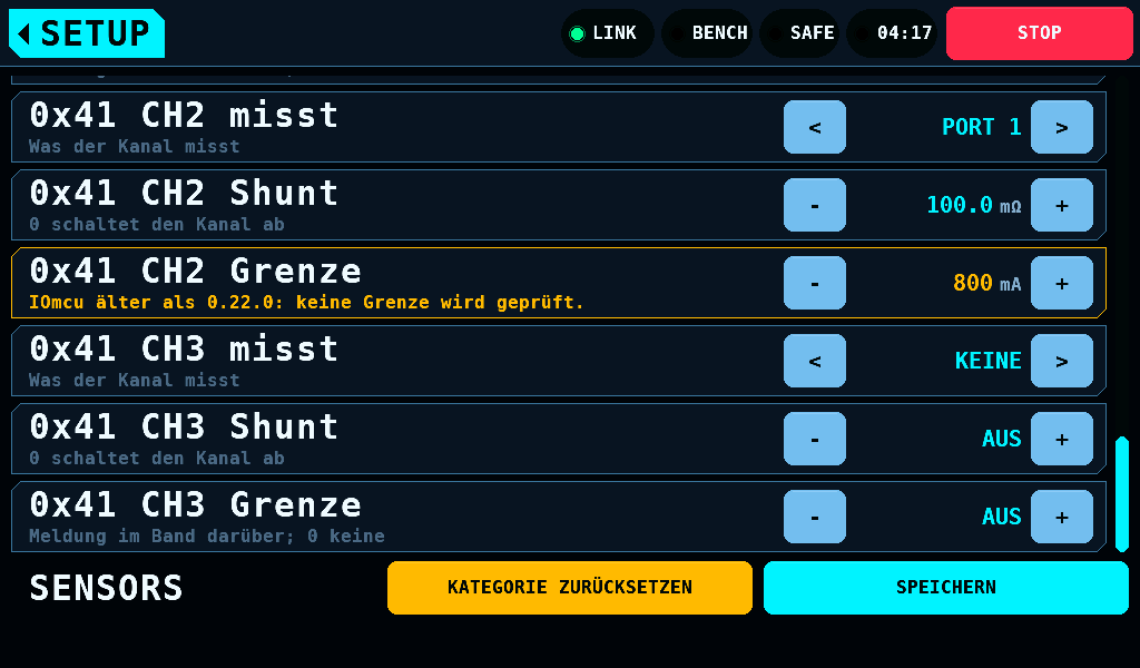 Eine Grenze bei einem IOmcu älter als 0.22.0