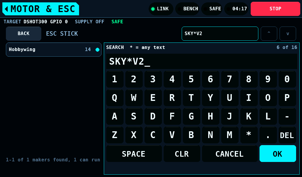 Typing a search on the makers