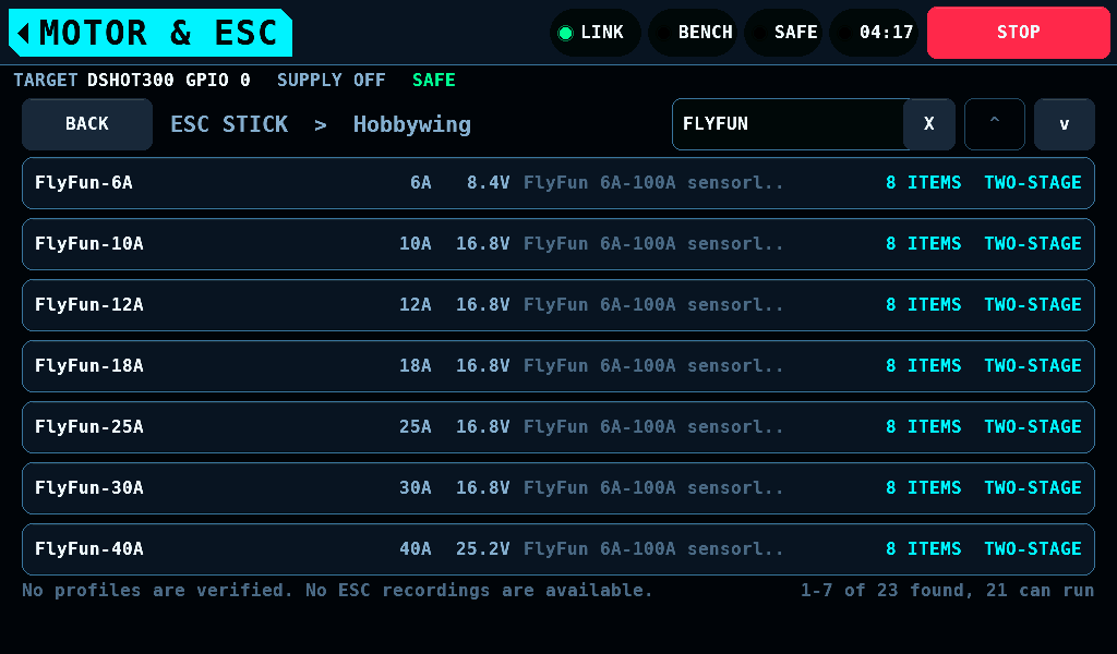 A search applied, Hobbywing's models