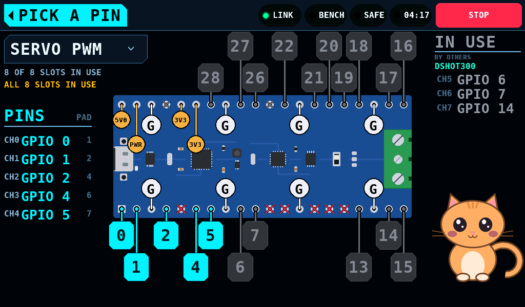 Eight of eight slots in use