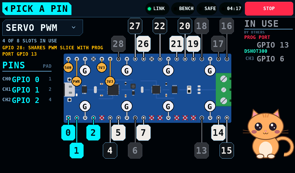 GPIO 13 held by the programming port