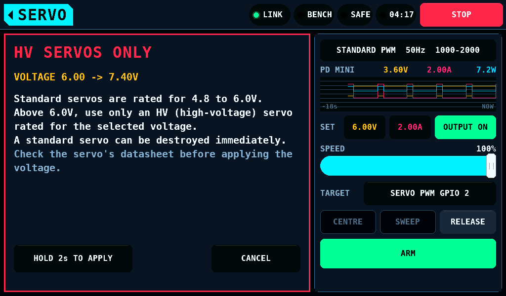 HV SERVOS ONLY