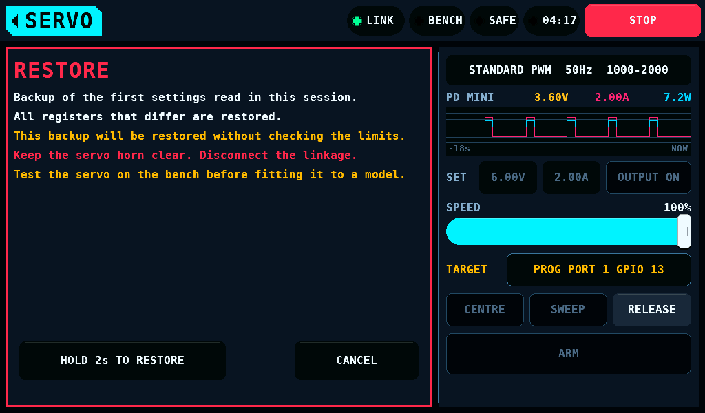 A restore of the session's backup