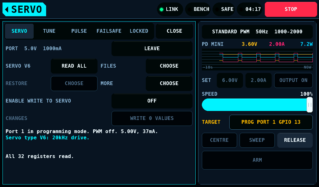 The supply in programming mode