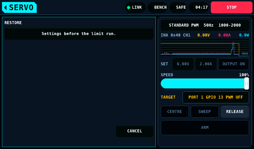 RESTORE after a limit run
