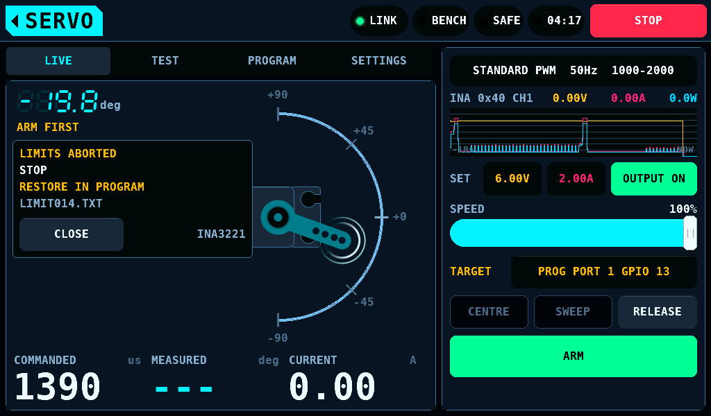 A run stopped after a write