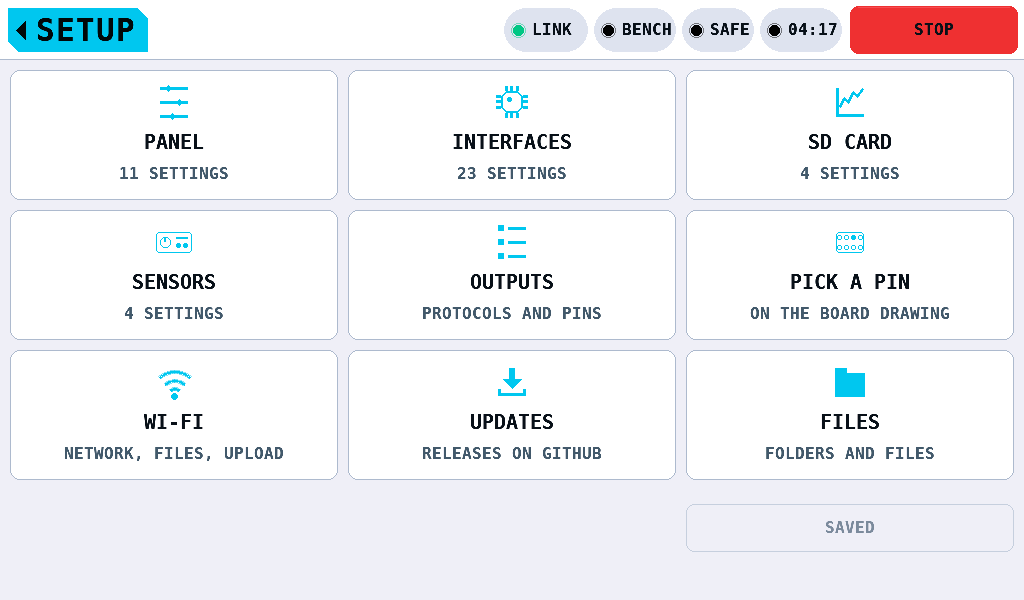 SETUP in the light theme