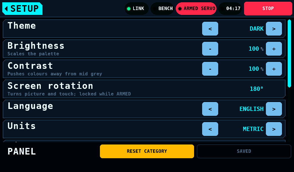 Screen rotation at 180° while ARMED