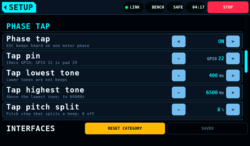 The phase tap rows